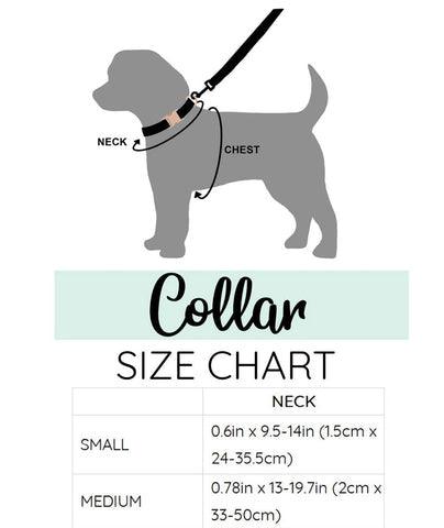 size chart for dog or cat collar