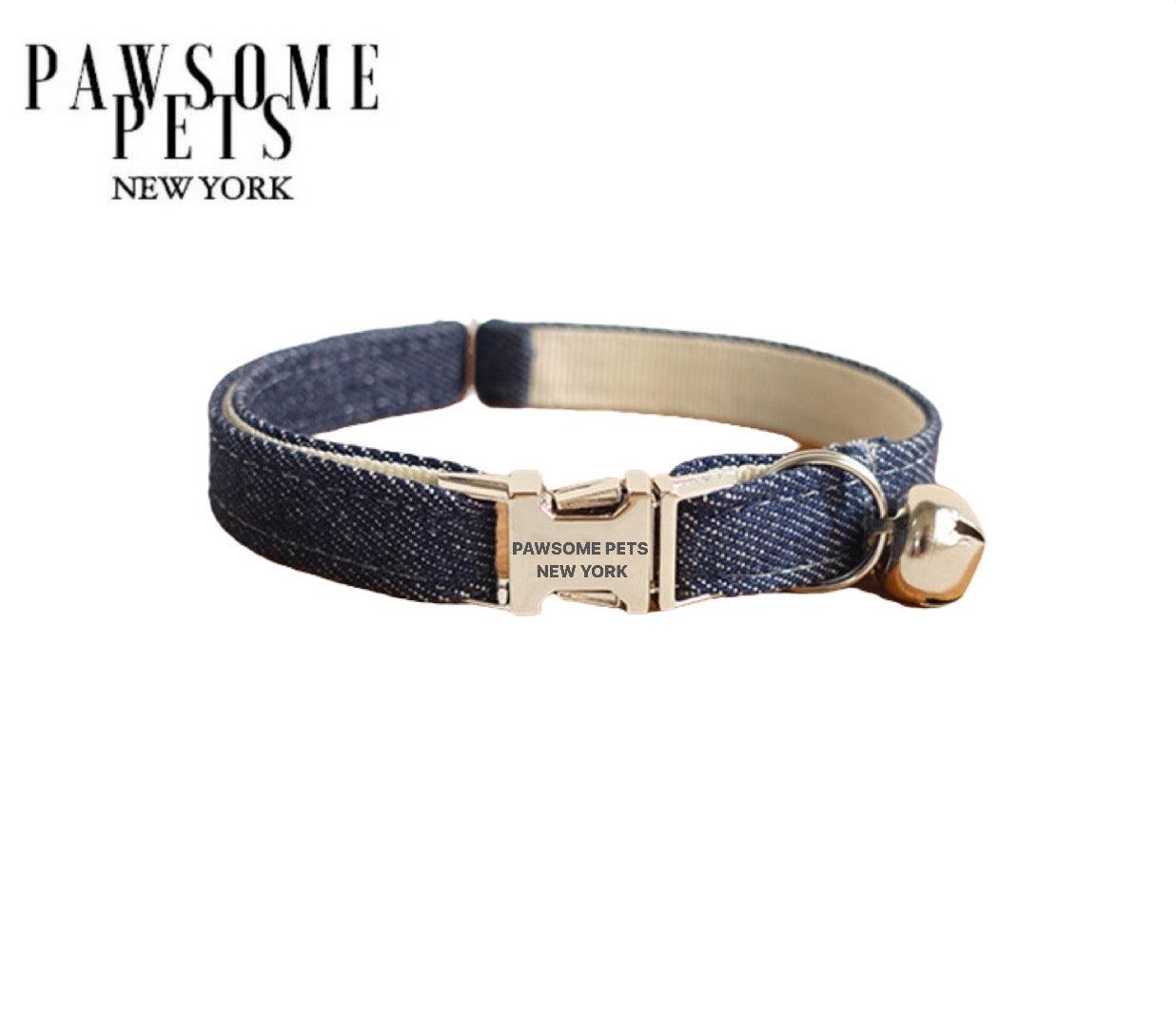 Blue Denim color dog or cat collar