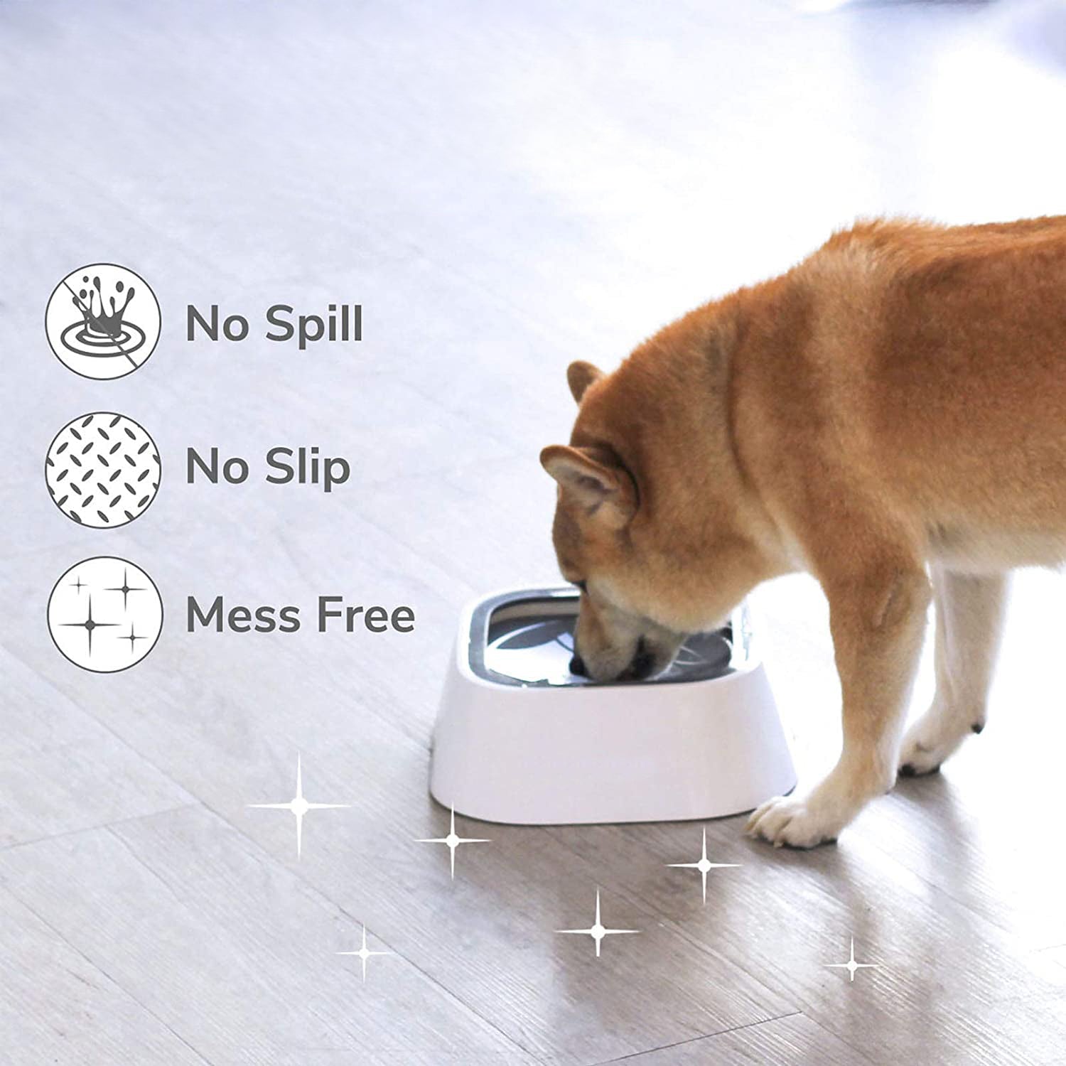 No-spill pet water bowl