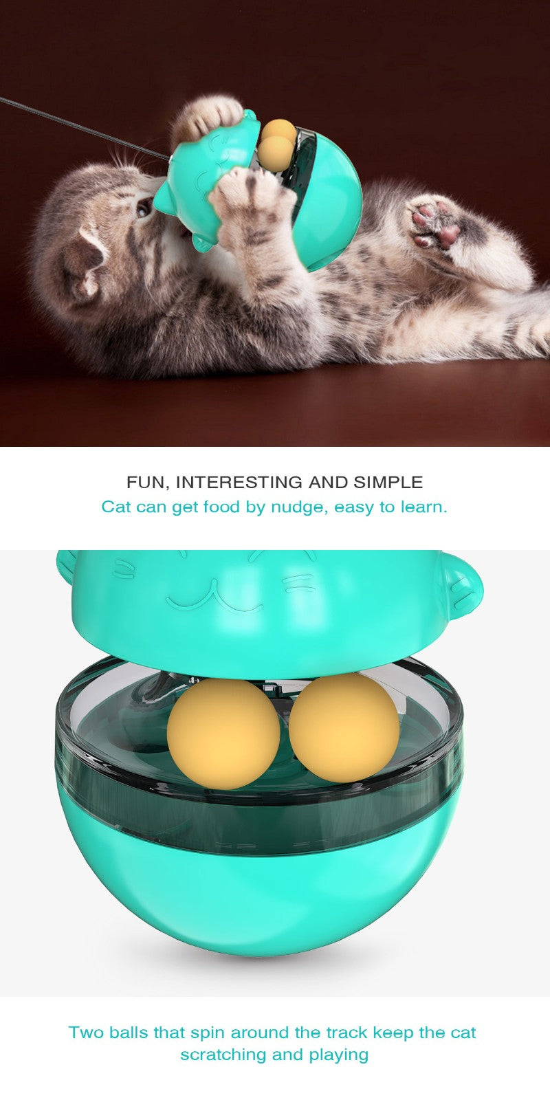 Interactive Cat Treat Dispenser & Puzzle Toy