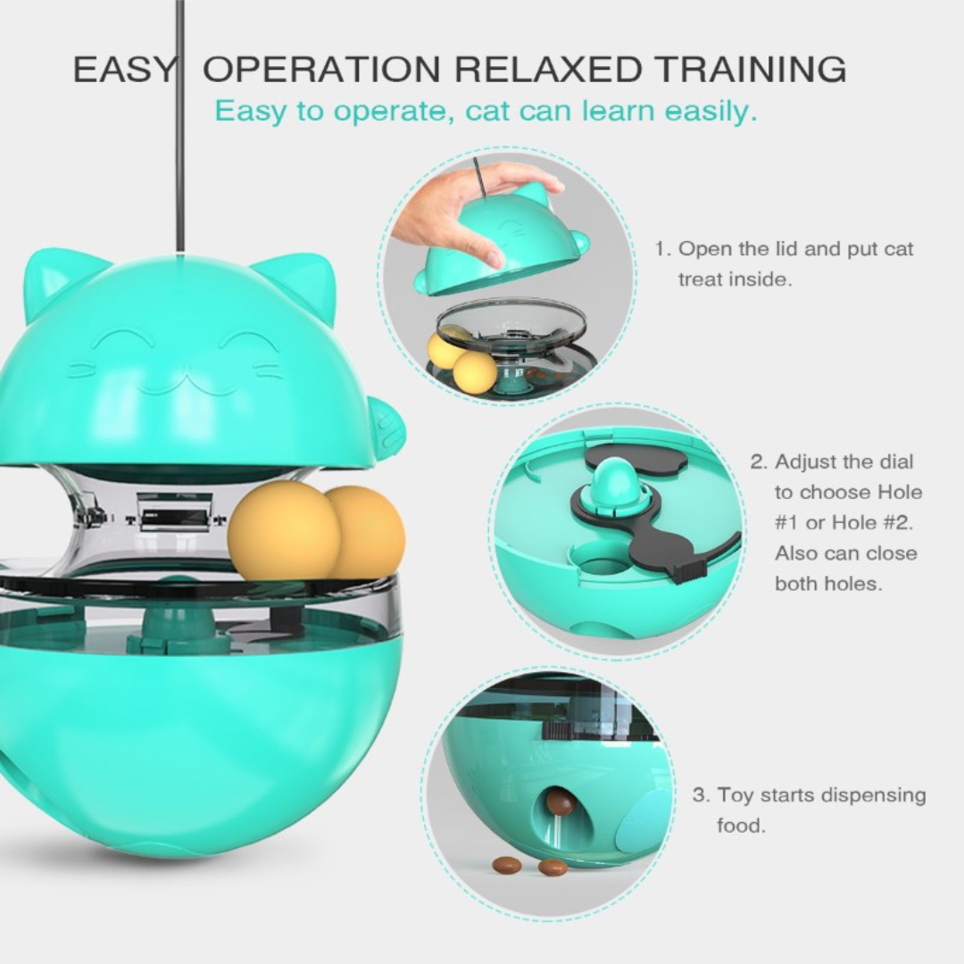 Interactive Cat Treat Dispenser & Puzzle Toy