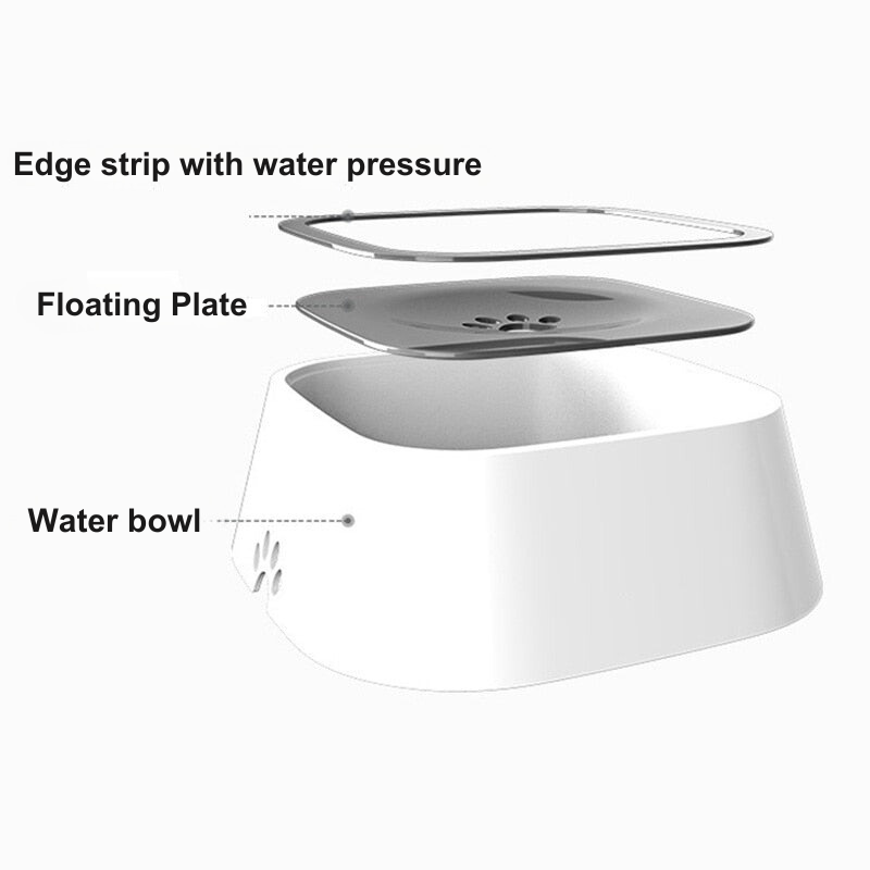 No-spill pet water bowl